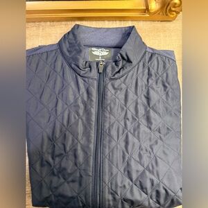 Navy Quilted full zip jacket Straight Down